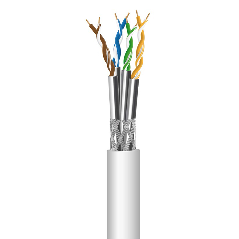 Copper Cable. category 7, 4 pair simplex,F/FTP, LSZH, 23 AWG, 500 m, white