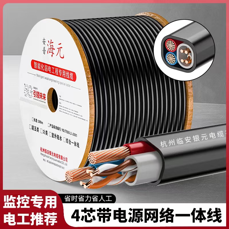 4芯带电源网络一体线